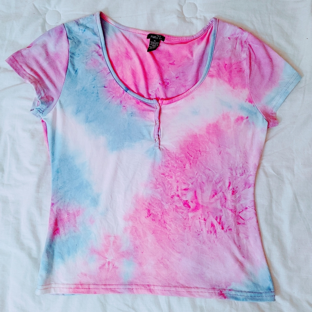 Rue 21 XL cotton candy tie dye crop top